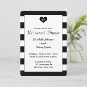 Modern Chic Black & White Wedding Rehearsal Dinner Kaart (Staand voorkant)