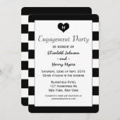 Modern Chic Black & White Wedding Verloving Kaart (Voorkant / Achterkant)