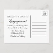 Modern Chic Black & White Wedding Verloving Uitnodiging Briefkaart (Achterkant)