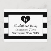 Modern Chic Black & White Wedding Verloving Uitnodiging Briefkaart (Voorkant)