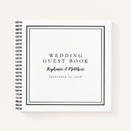 Modern Chic Black White Weduwen Budget Guest Book Notitieboek