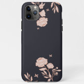 Modern Chic Bloemen Roos Botanische Marine & Roze Case-Mate iPhone Case (Achterkant)