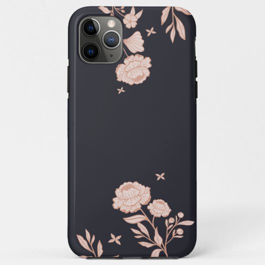 Modern Chic Bloemen Roos Botanische Marine & Roze Case-Mate iPhone Case (Achterkant)