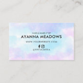 Modern Chic Blue Paars roze Business Loyalty Kaart Visitekaartje (Achterkant)