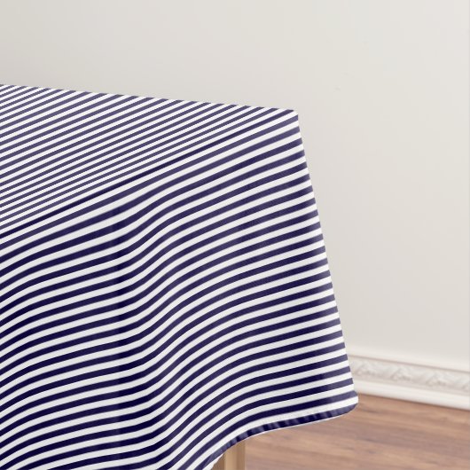 Modern Chic Blue White Stripes Pattern Trendy Tafelkleed (Voorbeeld)