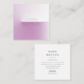 Modern Chic Blush Paars Professional Typografie Vierkante Visitekaartje (Voorkant / Achterkant)