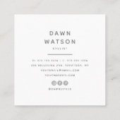 Modern Chic Blush Paars Professional Typografie Vierkante Visitekaartje (Achterkant)