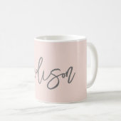 Modern Chic Blush Pink Personalized Name Script Koffiemok (Voorkant rechts)