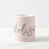 Modern Chic Blush Pink Personalized Name Script Koffiemok (Center)