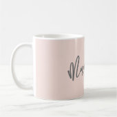 Modern Chic Blush Pink Personalized Name Script Koffiemok (Links)