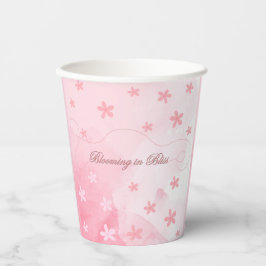 Modern Chic Blush Roze Bloeiende Girly Baby shower Papieren Bekers