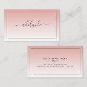 Modern Chic Blush Roze haarstylist ombre script Visitekaartje (Voorkant / Achterkant)