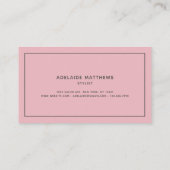 Modern Chic Blush Roze haarstylist script Visitekaartje (Achterkant)