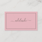 Modern Chic Blush Roze haarstylist script Visitekaartje (Voorkant)