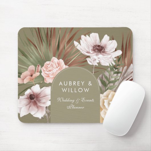 Modern Chic Bohemian Waterverf Boho Florals Arch Muismat (Met muis)