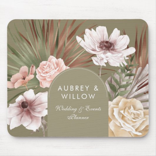 Modern Chic Bohemian Waterverf Boho Florals Arch Muismat (Voorkant)