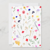 Modern chic boho bright wild flower afstuderen aankondiging (Achterkant)