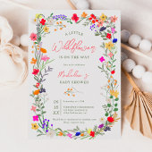 Modern chic boho bright wild flower baby shower kaart