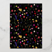 Modern chic boho bright wild flower vrijgezellenfe folie uitnodiging (Achterkant)