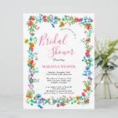 Modern chic boho bright wild flower vrijgezellenfe kaart (Staand voorkant)