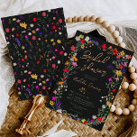 Modern chic boho bright wild flower vrijgezellenfe kaart<br><div class="desc">Met onze moderne Chic Boho Bright Elegant kleurrijke wilde bloemen Bridal Shower nodigt u uit tot een aanraking van bohemen elegantie voor uw evenementen. Met roze, rode, groene en paarse tinten botanische bloemen geïnspireerd door wilde bloemen en roestrijke tuinen van de waterverf met subtiele groen en moderne boho-scripttypografie op zwarte...</div>