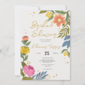 Modern Chic Boho Bright Wild Flowers Vrijgezellenf Kaart (Voorkant)