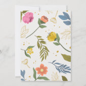 Modern Chic Boho Bright Wild Flowers Vrijgezellenf Kaart (Achterkant)