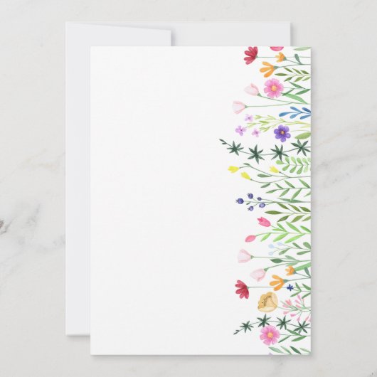 Modern Chic Boho Bright Wild Flowers Vrijgezellenf Kaart (Achterkant)