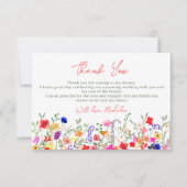 Modern chic boho briljant wild bloemen bedankkaart (Voorkant)