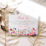 Modern chic boho briljant wild bloemen bedankkaart<br><div class="desc">Voeg een stukje bohemische elegantie toe aan uw dankjewel met ons moderne Chic Boho Bright Elegant kleurrijk wild bloemen ontwerp. Met roze,  rode,  groene en paarse tinten botanische bloemen geïnspireerd door wilde bloemen en roestrijke tuinen van de waterverf met subtiele groen en moderne boho-scripttypografie.</div>