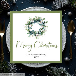 Modern Chic Boho Christmas Wreath in Neutral Tones Servet