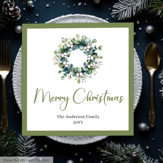 Modern Chic Boho Christmas Wreath in Neutral Tones Servet