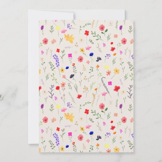 Modern chic boho felle bloemen 2e verjaardag kaart (Achterkant)