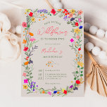 Modern chic boho felle bloemen 2e verjaardag kaart<br><div class="desc">Voeg een tikje bohemische elegantie toe aan je baby mijlpaal,  tweede verjaardag met onze Moderne Chic Boho Bright Elegant Colorful Wilde Bloemen tweede verjaardag Uitnodiging. Met roze,  rode,  groene en paarse tinten botanische bloemen geïnspireerd door wilde bloemen en roestrijke tuinen van de waterverf met subtiele groen en moderne boho-scripttypografie.</div>