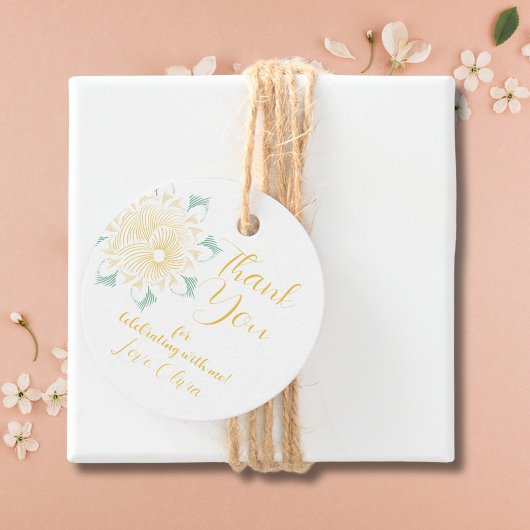 Modern Chic Boho Floral Sweet 16 Verjaardagscadeau Bedankjes Labels