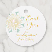 Modern Chic Boho Floral Sweet 16 Verjaardagscadeau Bedankjes Labels (Achterkant)