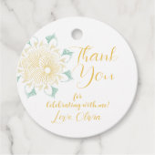 Modern Chic Boho Floral Sweet 16 Verjaardagscadeau Bedankjes Labels (Voorkant)