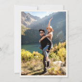 Modern Chic Boho Frame Wild Flowers Photo Wedding Kaart (Achterkant)