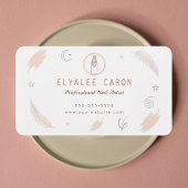 Modern Chic Boho Manicurist Artist Nail Tech Visitekaartje