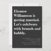 Modern Chic Bold Black Typography Bridal Brunch Kaart (Voorkant)