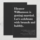 Modern Chic Bold Black Typography Bridal Brunch Kaart (Voorkant / Achterkant)