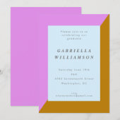 Modern Chic Border Minimal Graduation Party Roze Kaart (Voorkant / Achterkant)