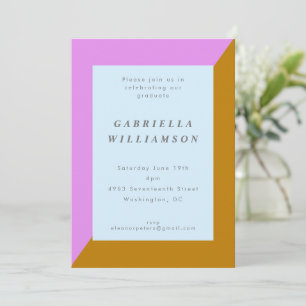 Modern Chic Border Minimal Graduation Party Roze Kaart