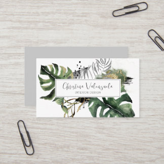 Modern Chic Botanical Greenery Visitekaartje
