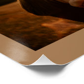 Modern Chic Brown Golden Ornamental 4 Foto's Perfect Poster (Hoek)