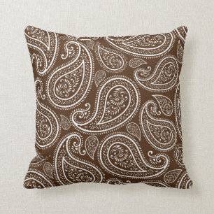 Modern Chic Brown Paisley Kussen