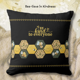 Modern Chic Bumble Bee Sunflower Accent Kussen
