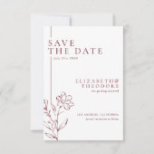 Modern Chic Burgundy Elegant Wedding Save The Date (Voorkant)