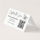 Modern Chic Capture De Liefde QR-code Gevouwen Kaa Kaart (Voorkant)