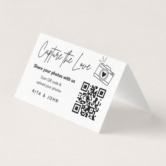 Modern Chic Capture De Liefde QR-code Gevouwen Kaa Kaart (Voorkant)
